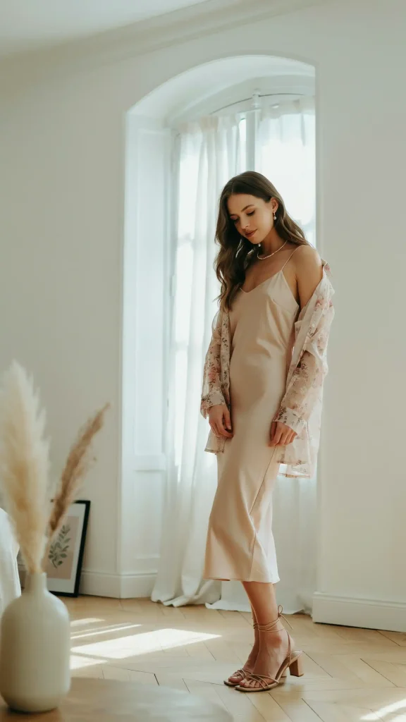 Nude-Slip-Under-A-Sheer-Pink-White-Floral-Print-Long-Line-Shirt Nude Slip Under A Sheer Pink & White Floral Print Long Line Shirt