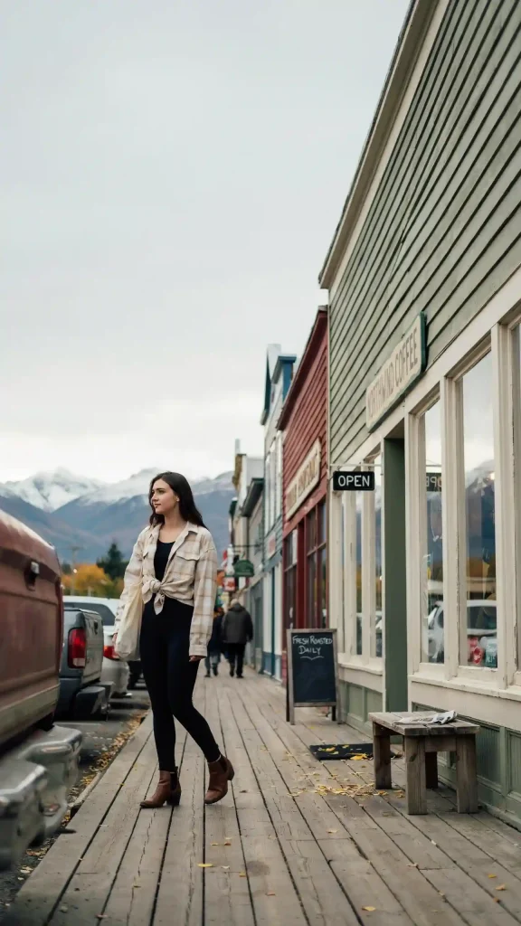 Oversized-Cream-Flannel-Shirt-With-Black-Warm-Leggings-For-Layering Oversized Cream Flannel Shirt With Black Warm Leggings For Layering