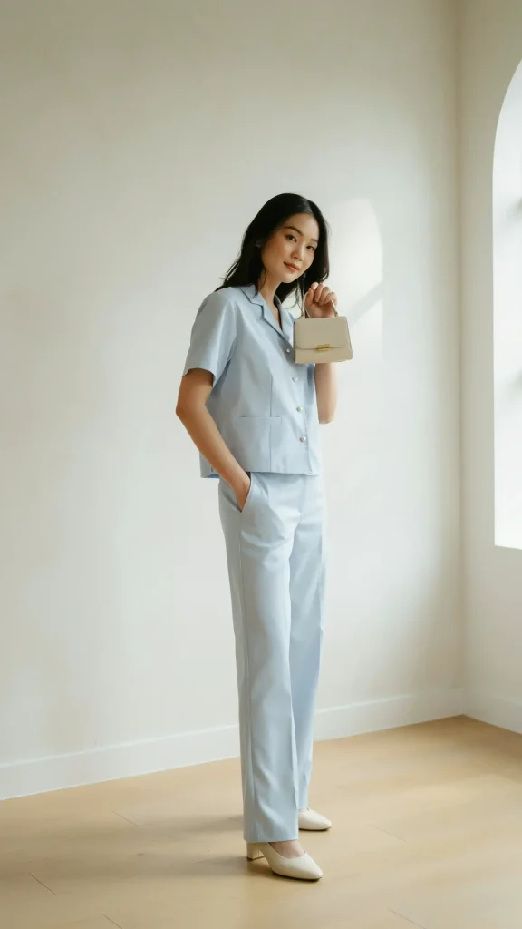 Pastel-Elegance-Baby-Blue-Co-Ord-Set-With-Soft-Heels Pastel Elegance Baby Blue Co Ord Set With Soft Heel