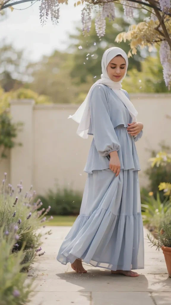 Powder-Blue-Maxi-Dress-With-Flowing-Modest-Summer-Style Powder Blue Maxi Dress With Flowing Modest Summer Style