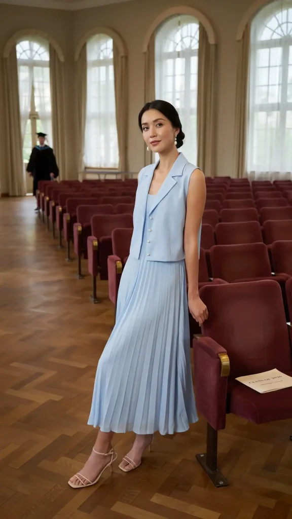 Powder-Blue-Sleeveless-Pleated-Midi-Dress-With-Vest-Style-Top Powder Blue Sleeveless Pleated Midi Dress With Vest Style Top