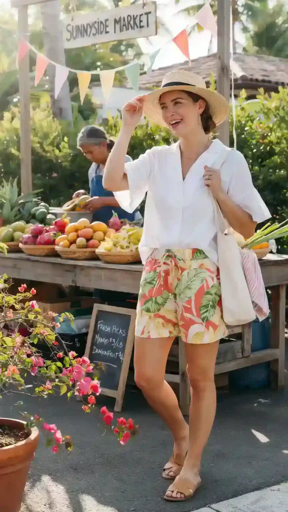 Printed Summer Shorts with Breezy Lightweight Top