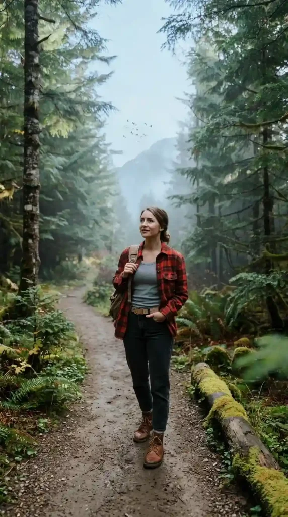 Red-Flannel-Shirt-Layered-Over-Tank-Top-With-Dark-Wash-Jeans Red Flannel Shirt Layered Over Tank Top With Dark Wash Jeans