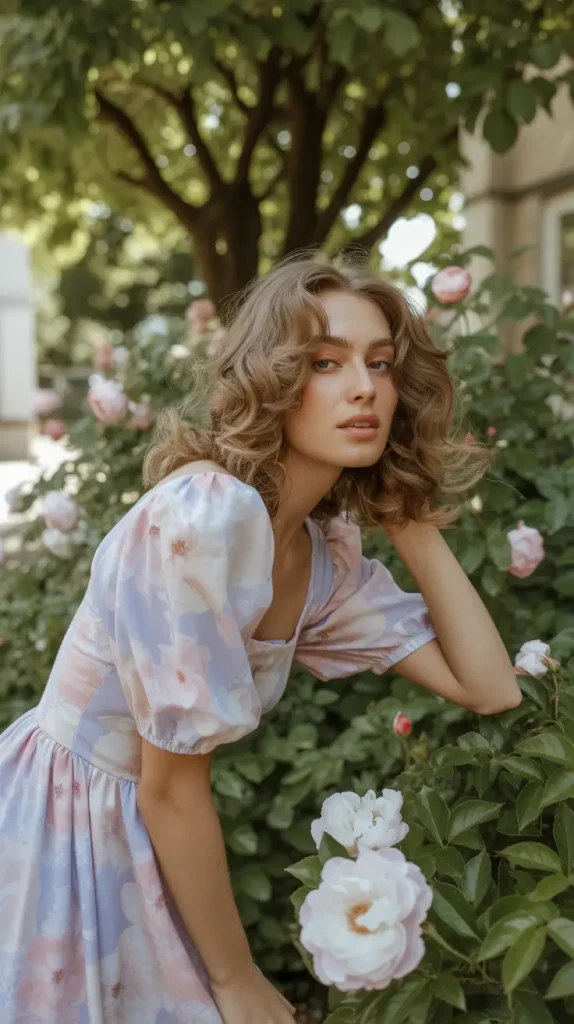 Romantic-Floral-Puff-Sleeve-Dress Romantic Floral Puff Sleeve Dress