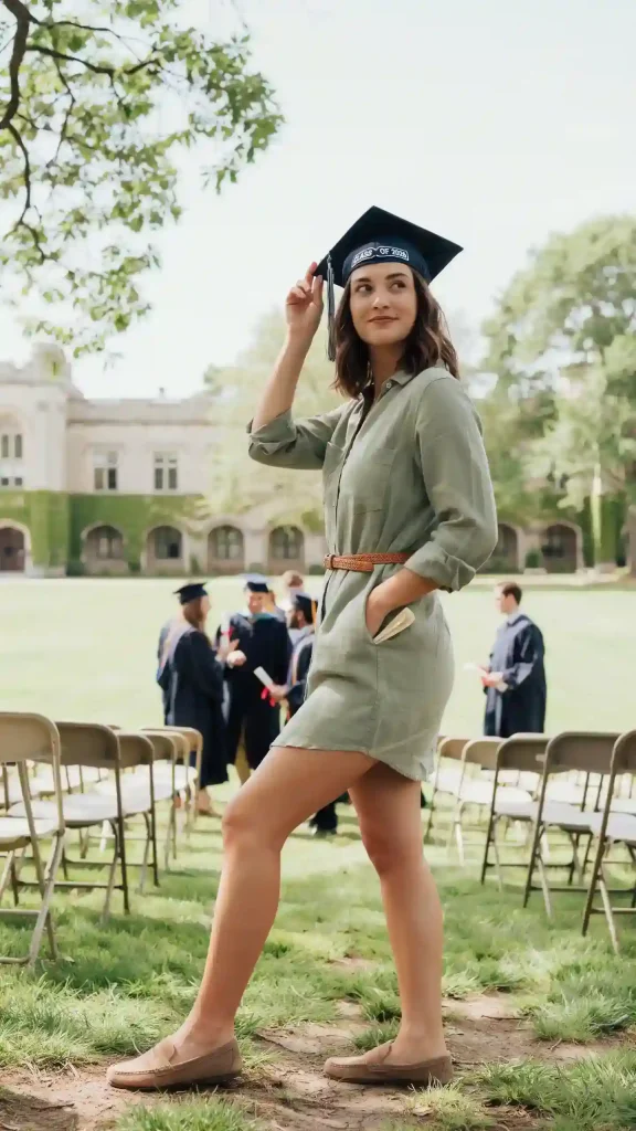 Sage Green Linen Shirt Dress With Belted Waist