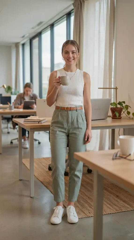 Sage-Green-Linen-Trousers-With-Sleeveless-Crop-Top Sage Green Linen Trousers With Sleeveless Crop Top