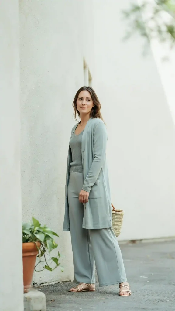 Sage-Green-Palazzo-Pants-With-Matching-Co-Ord-Outfit Sage Green Palazzo Pants With Matching Co-Ord Outfit