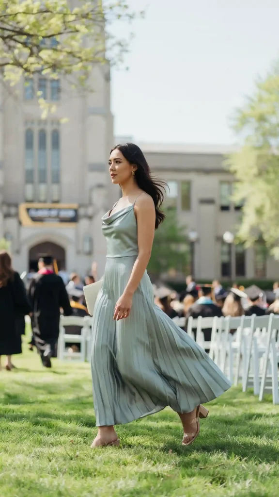 Sage-Green-Pleated-Maxi-Dress-With-Block-Heel-Sandals Sage Green Pleated Maxi Dress With Block Heel Sandals