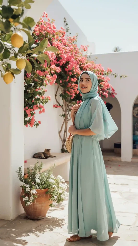 Seafoam-Green-Maxi-Dress-With-Fresh-Summer-Hijab-Outfit Seafoam Green Maxi Dress With Fresh Summer Hijab Outfit