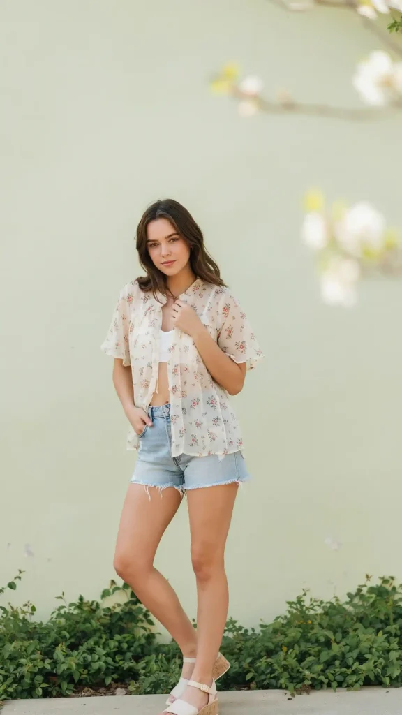 Sheer-Floral-Bralette-Layered-Summer-Outfit Sheer Floral Bralette Layered Summer Outfit