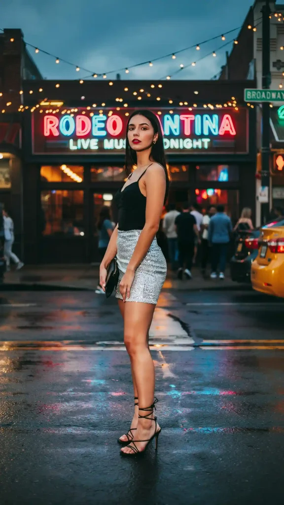 Silver-Sequin-Mini-Skirt-Nashville-Night Silver Sequin Mini Skirt Nashville Night