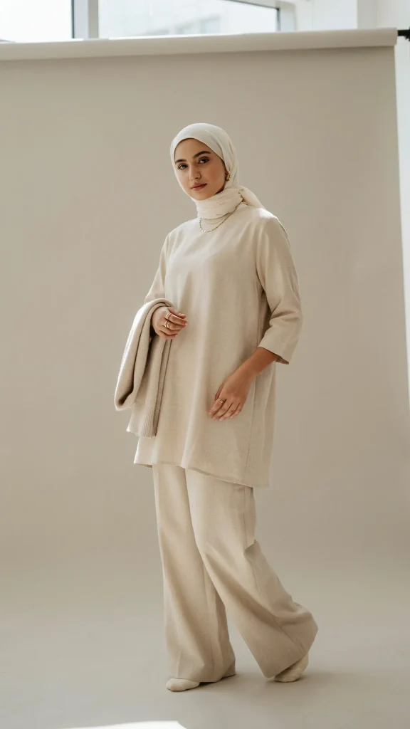 Soft-Beige-Linen-Hijab-Outfit-With-Breezy-Elegance Soft Beige Linen Hijab Outfit With Breezy Elegance