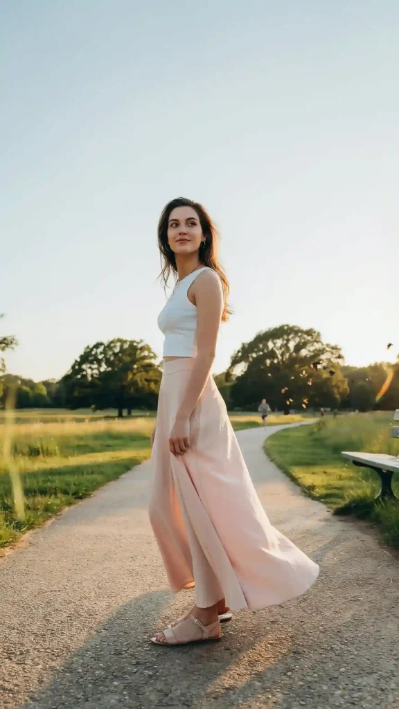Soft-Pastel-Flowing-Maxi-Skirt-with-White-Fitted-Crop-Top Soft Pastel Flowing Maxi Skirt with White Fitted Crop Top