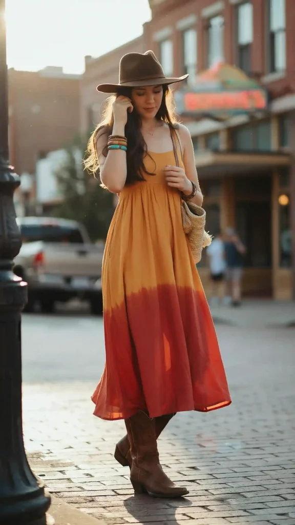 Sunset-Maxi-Dress-Nashville-Cowboy-Hat Sunset Maxi Dress Nashville Cowboy Hat