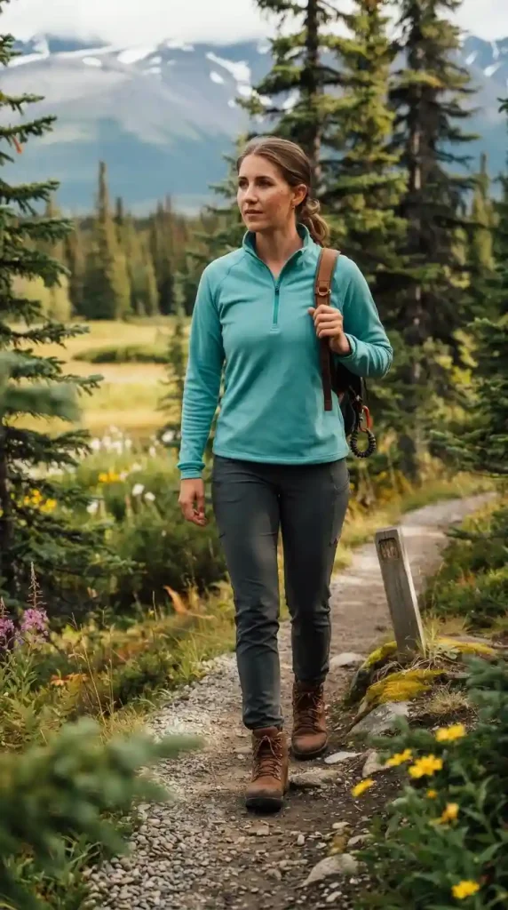 Turquoise-Quarter-Zip-Pullover-with-Dark-Gray-Cargo-Leggings Turquoise Quarter Zip Pullover with Dark Gray Cargo Leggings