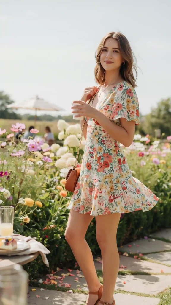 Vibrant-Floral-Mini-Dress-with-Platform-Sandals Vibrant Floral Mini Dress with Platform Sandals