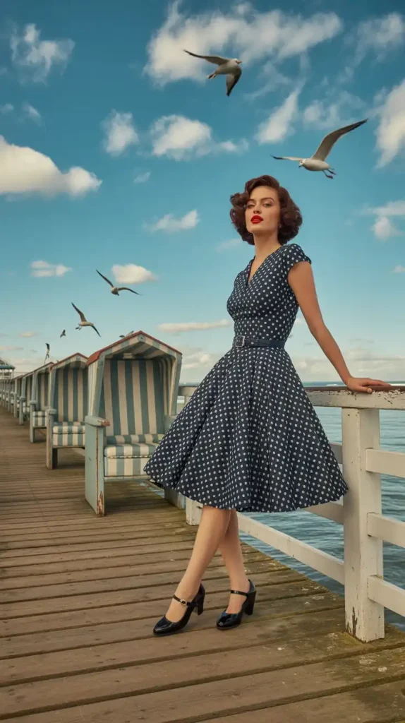 Vintage-Inspired-Polka-Dot-Tea-Dress Vintage-Inspired Polka Dot Tea Dress