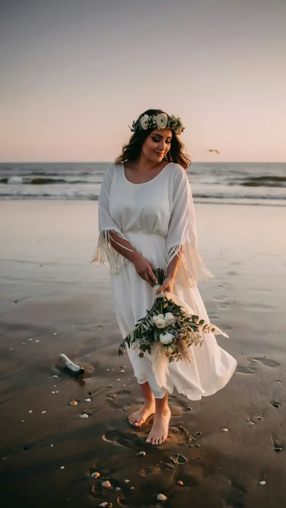 White-Bohemian-Fringe-Sleeve-and-Flower-Crown White Bohemian Fringe Sleeve and Flower Crown