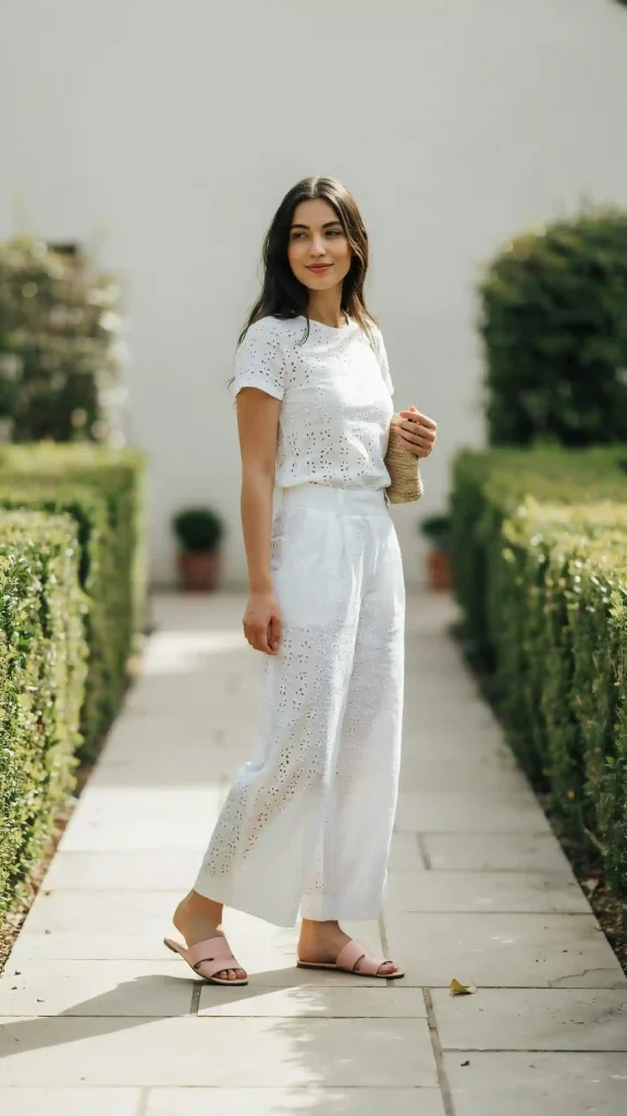 White-Broderie-Anglaise-Matching-Co-Ord-Outfit White Broderie Anglaise Matching Co-Ord Outfit
