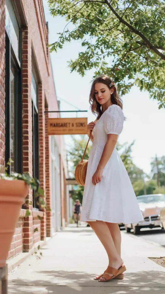 White-Eyelet-Cotton-Dress-Nashville-Brunch White Eyelet Cotton Dress Nashville Brunch