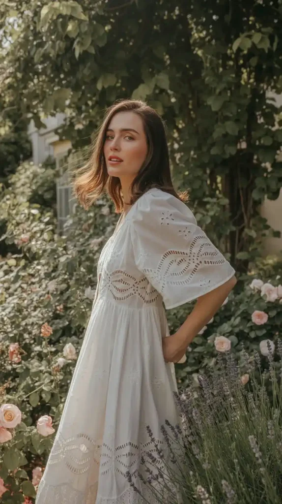 White-Lace-Dress-Garden-Style White Lace Dress Garden Style