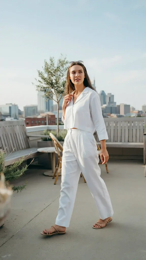 White-Linen-Set-Summer-Nashville-Look White Linen Set Summer Nashville Look