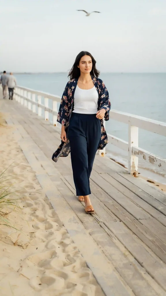 Wide-Leg-Navy-Floral-Kimono-White-Tank-Top Wide-Leg Navy Floral Kimono White Tank Top