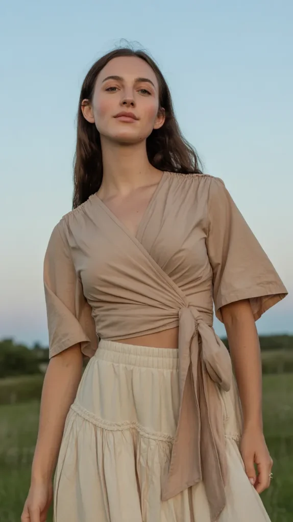 Wrap Top with Flow Skirt