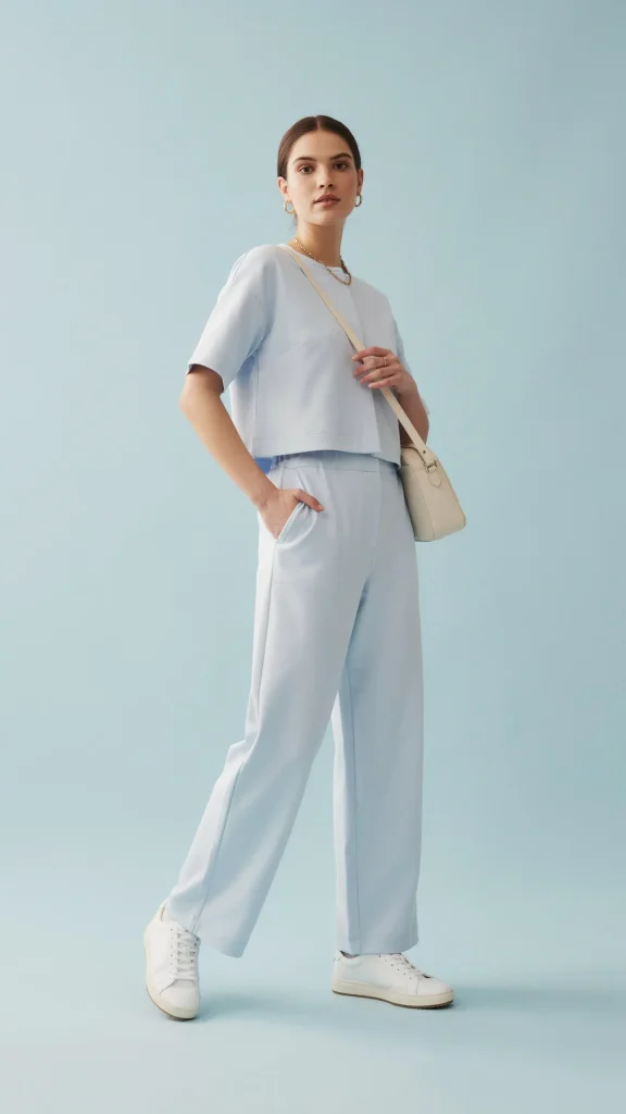 Baby-Blue-Co-Ord-Set-With-Relaxed-Street-Style Baby Blue Co-Ord Set With Relaxed Street Style