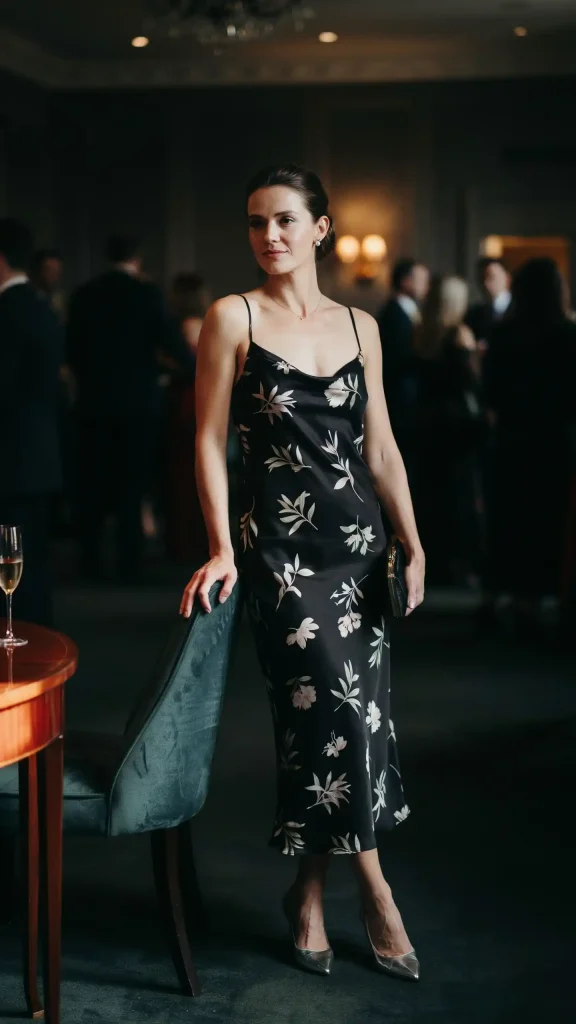 Black-Floral-Slip-Dress-With-Chic-Evening-Appeal Black Floral Slip Dress With Chic Evening Appeal