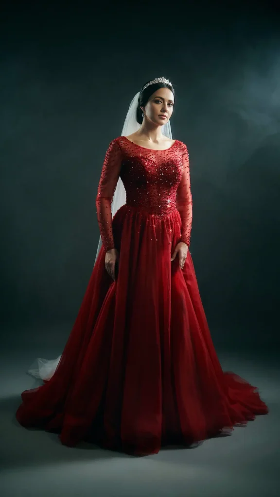 Burgundy-Lace-Mermaid-Wedding-Dress-with-Dramatic-Chapel-Train Burgundy Lace Mermaid Wedding Dress with Dramatic Chapel Train
