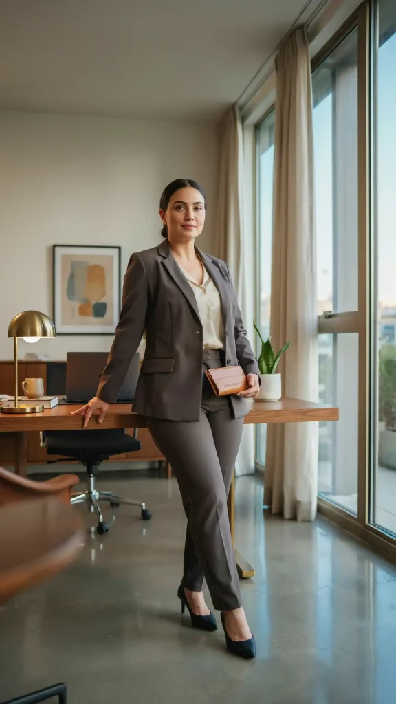 Charcoal-Cropped-Blazer-with-Matching-Full-Length-Trousers Charcoal Cropped Blazer with Matching Full Length Trousers