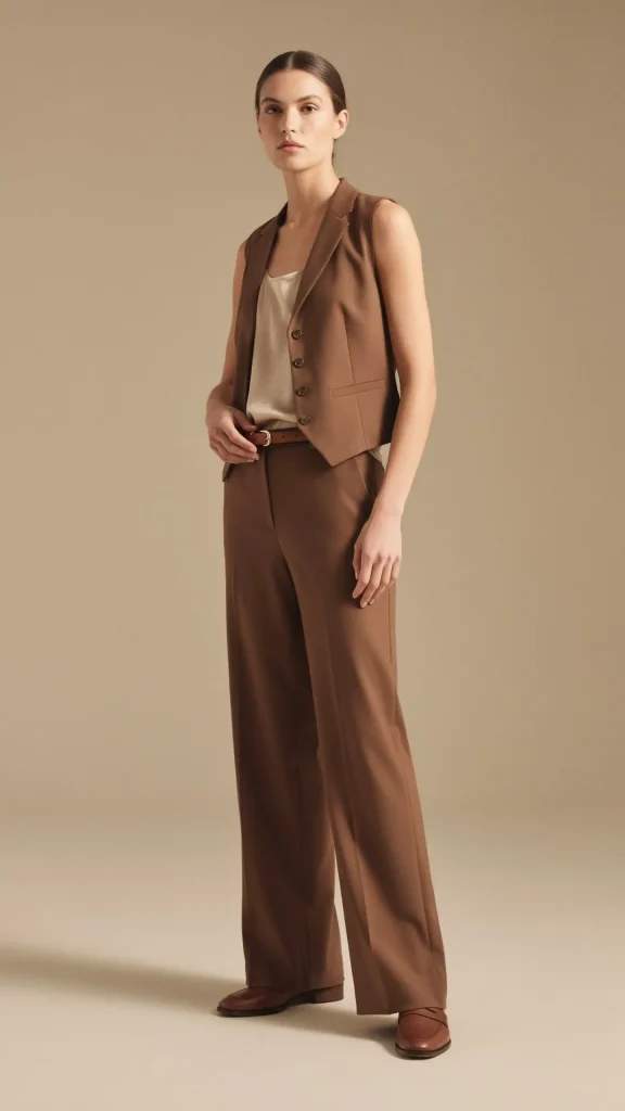 Chocolate-Brown-Vest-with-Matching-Trousers-for-Rich-Tones Chocolate Brown Vest with Matching Trousers for Rich Tones