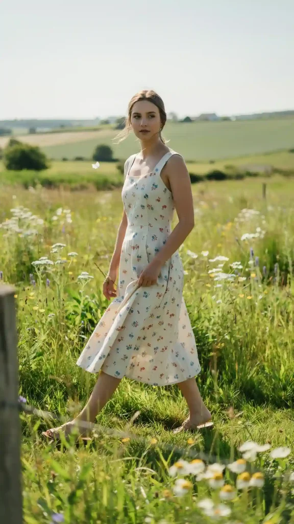 Floral-Linen-Dress-With-Lightweight-Casual-Summer-Comfort Floral Linen Dress With Lightweight Casual Summer Comfort