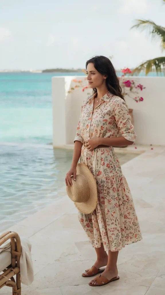 Floral-Maxi-Shirt-Dress-With-Effortless-Chic-Appeal Floral Maxi Shirt Dress With Effortless Chic Appeal