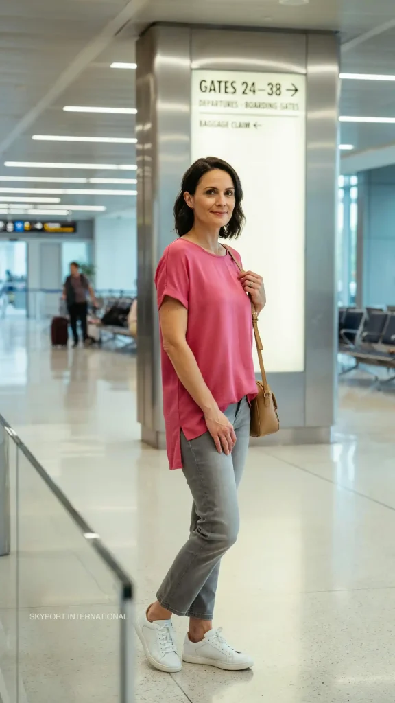 Fuchsia-Pink-Cotton-Tunic-With-Stone-Gray-Relaxed-Jeans Fuchsia Pink Cotton Tunic With Stone Gray Relaxed Jeans