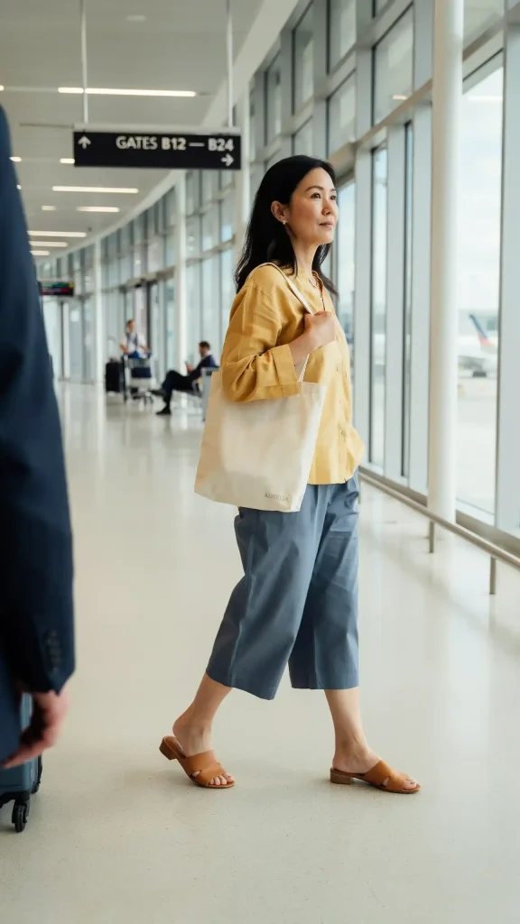 Golden-Yellow-Linen-Blouse-With-Slate-Blue-Culotte-Pants Golden Yellow Linen Blouse With Slate Blue Culotte Pants