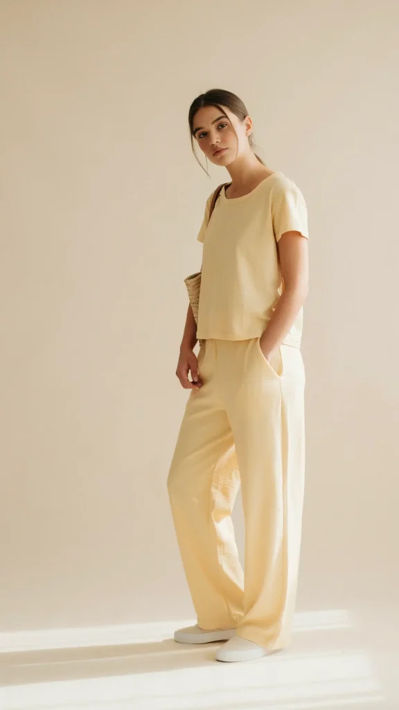 Lemon-Yellow-Co-Ord-Set-With-Breathable-Cotton-Fabric-Look Lemon Yellow Co-Ord Set With Breathable Cotton Fabric Look