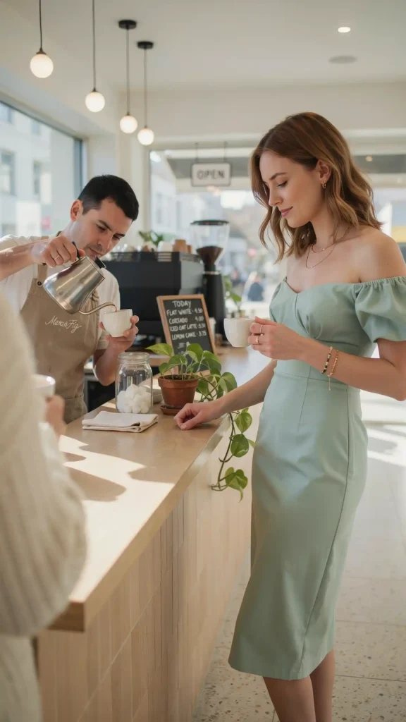 Mint-Green-Off-Shoulder-Dress-With-Summer-Accessories Mint Green Off Shoulder Dress With Summer Accessories