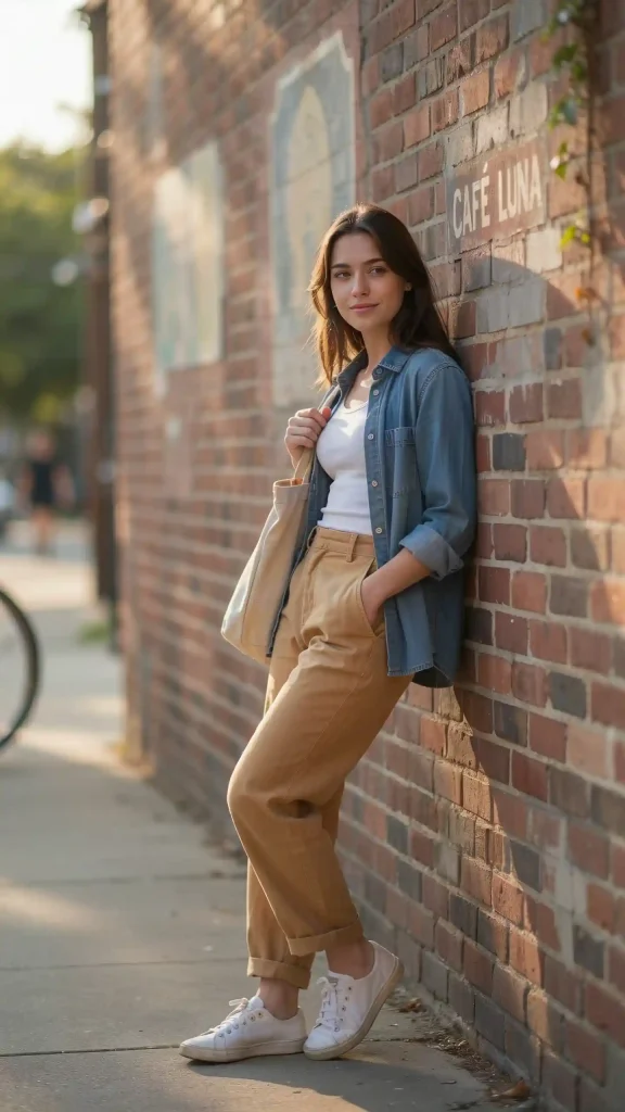 Mustard-Linen-Pants-Outfit-Featuring-Lightweight-Denim-Overshirt-Layer Mustard Linen Pants Featuring Lightweight Denim Overshirt Layer