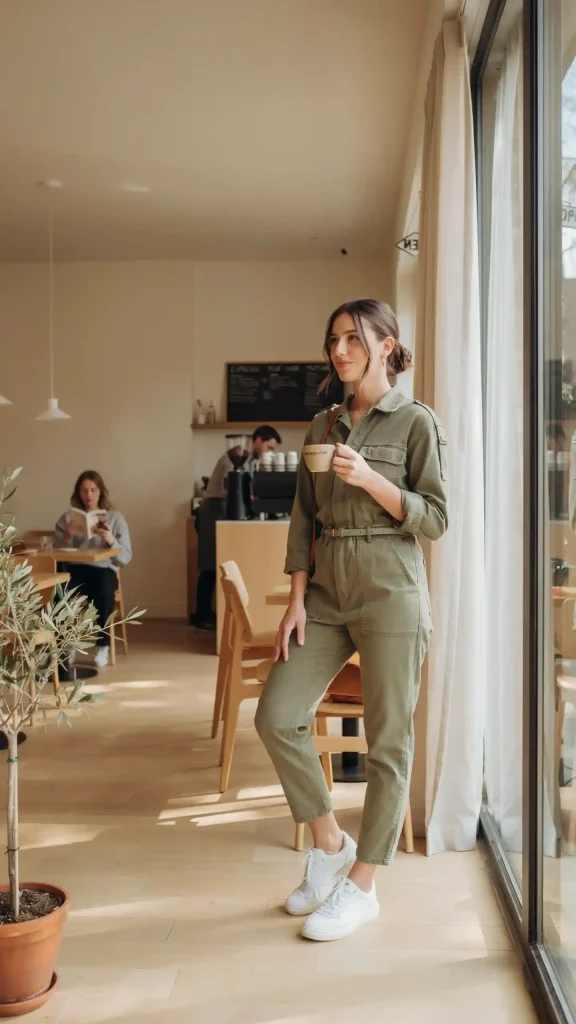 Olive-Green-Utility-Jumpsuit-With-Casual-Chic-Touches Olive Green Utility Jumpsuit With Casual Chic Touches