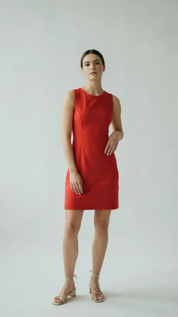 Red-Sleeveless-Mini-Dress-With-Light-Summer-Sandals Red Sleeveless Mini Dress With Light Summer Sandals