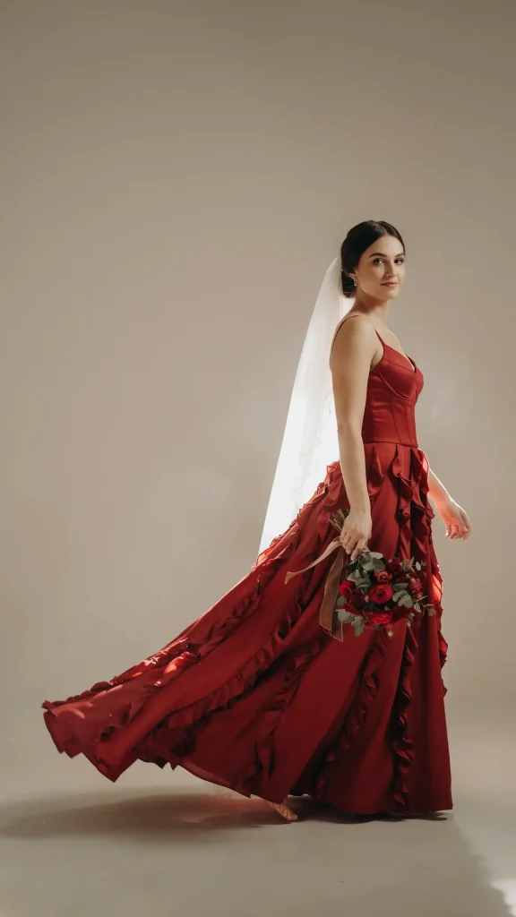Scarlet-Sweetheart-Neckline-Wedding-Dress-with-Cascading-Ruffle-Train Scarlet Sweetheart Neckline Wedding Dress with Cascading Ruffle Train