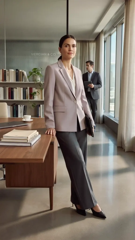 Smoky-Lavender-Tailored-Vest-with-Graphite-Wide-Leg-Pants Smoky Lavender Tailored Vest with Graphite Wide Leg Pants