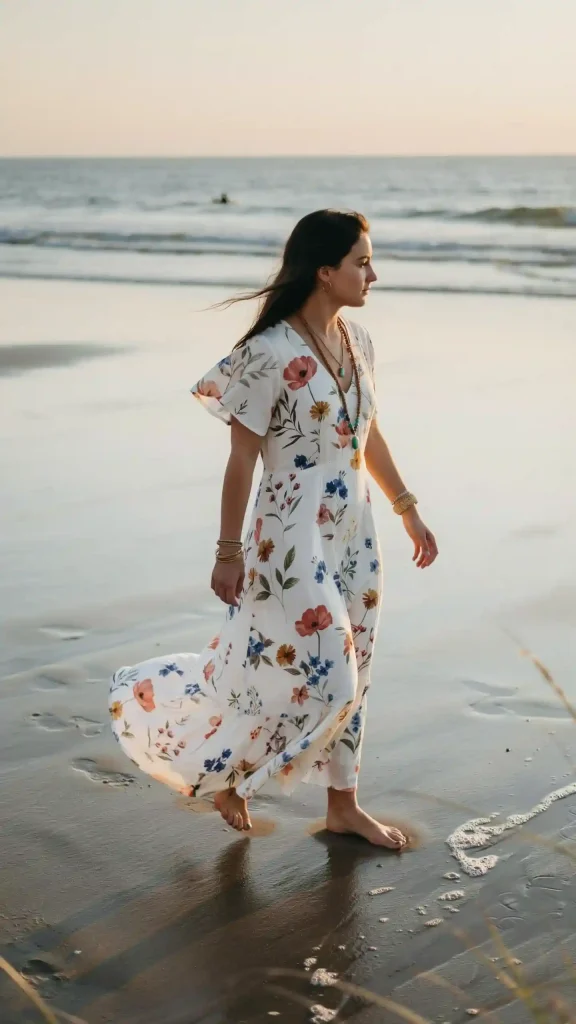White-Floral-Maxi-Dress-With-Breezy-Bohemian-Elegance White Floral Maxi Dress With Breezy Bohemian Elegance