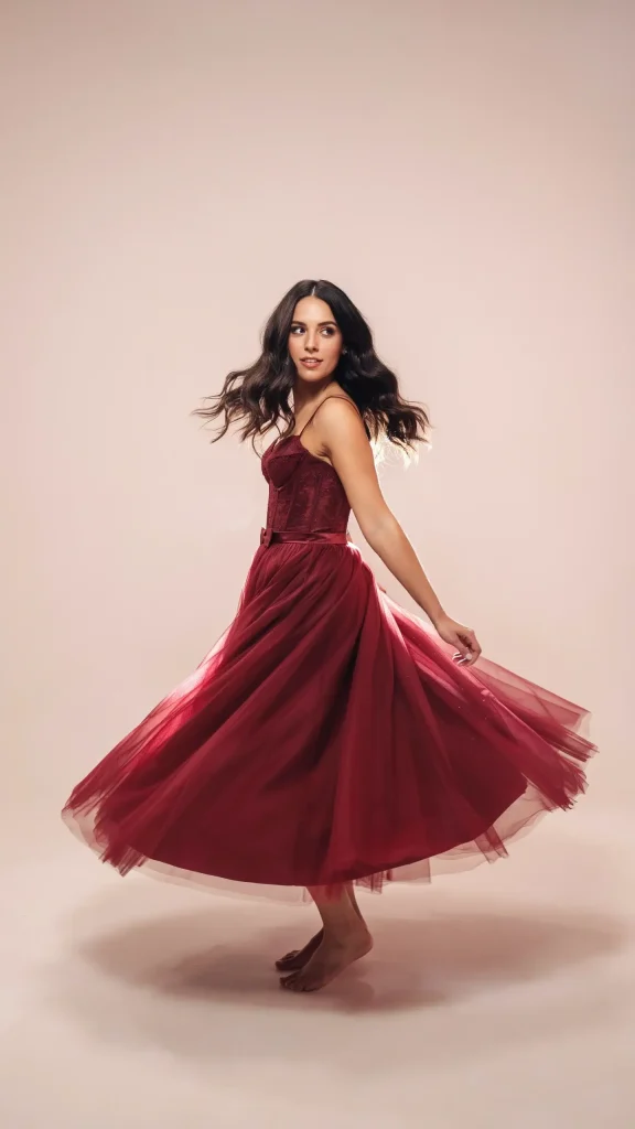 Wine-Red-Corset-Wedding-Dress-with-Layered-Tulle-Skirt Wine Red Corset Wedding Dress with Layered Tulle Skirt