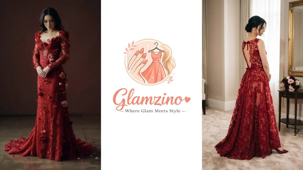 red wedding dress