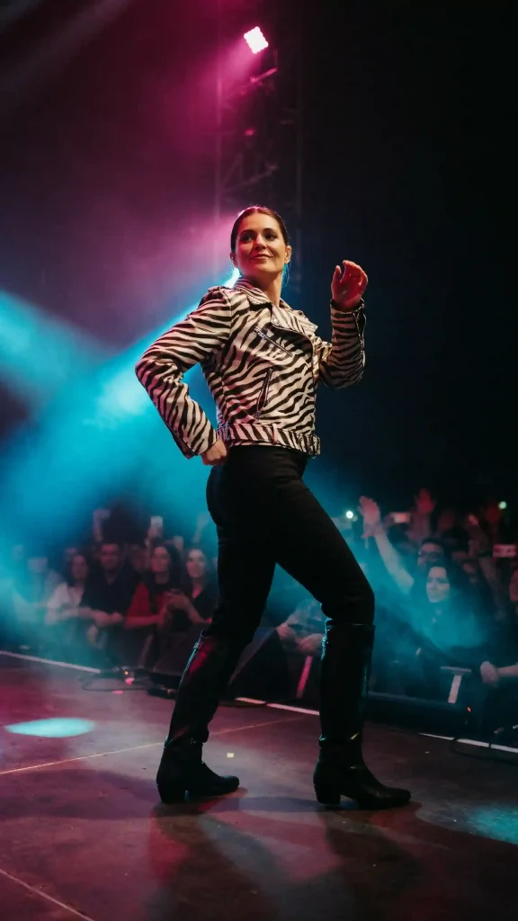 Zebra-Print-Jacket-with-Black-Tailored-Trousers-and-Boots Zebra Print Jacket with Black Tailored Trousers and Boots