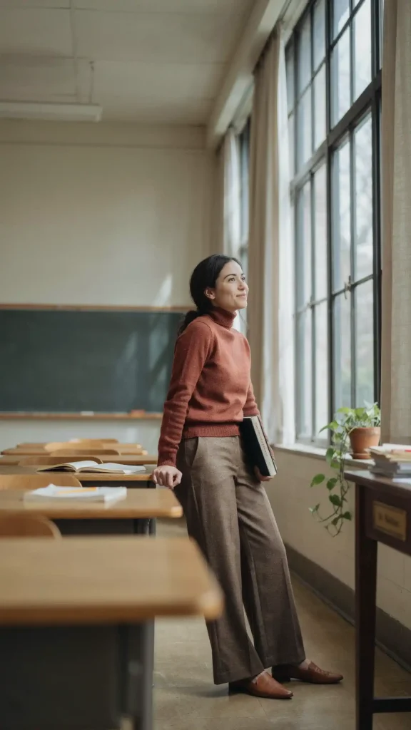 Rust-Turtleneck-With-Wide-Leg-Brown-Trousers-for-Autumn Rust Turtleneck With Wide Leg Brown Trousers for Autumn