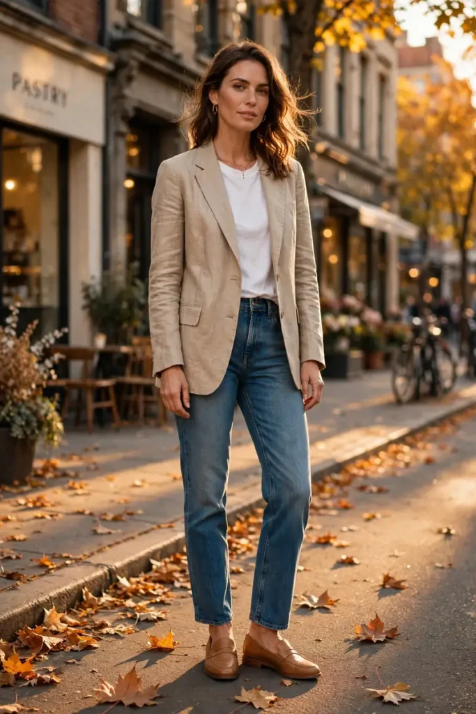 01-beige-linen-trousers-with-a-white-cotton-button-down-shirt Beige Linen Trousers with a White Cotton Button Down Shirt